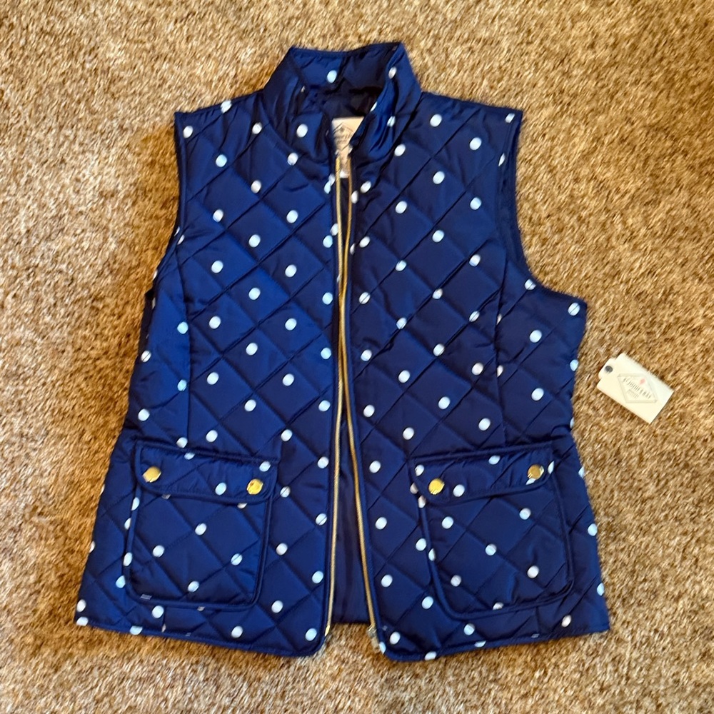 St. John's Bay Quilted Vest with Polka Dots